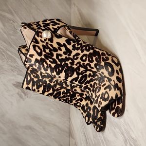 Louis etc Cie "Illisa" Cowhide Leopard Peektoe Bootie sz 9.5 M